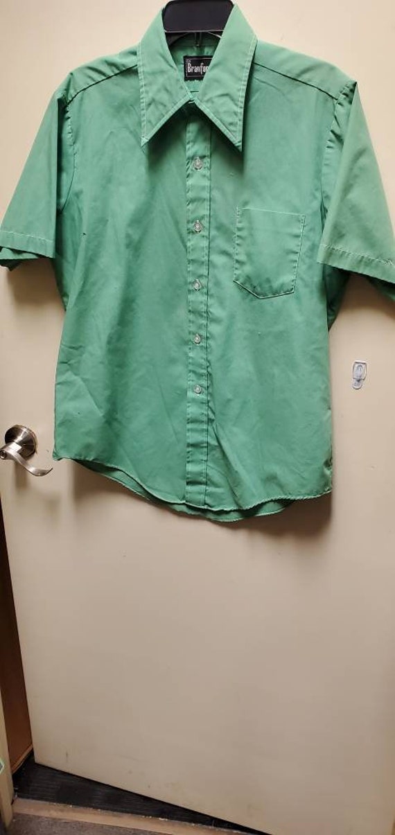 Branford Seventies Green  Short Sleeve  Shirt Sh1