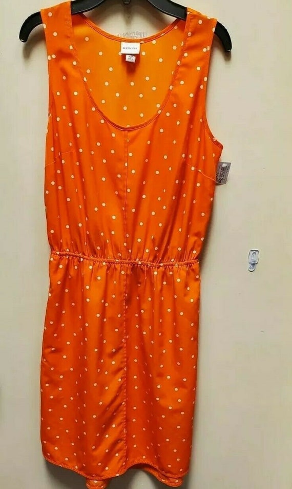 Merona Orange and White Polka Dot Sheer Tank Dress