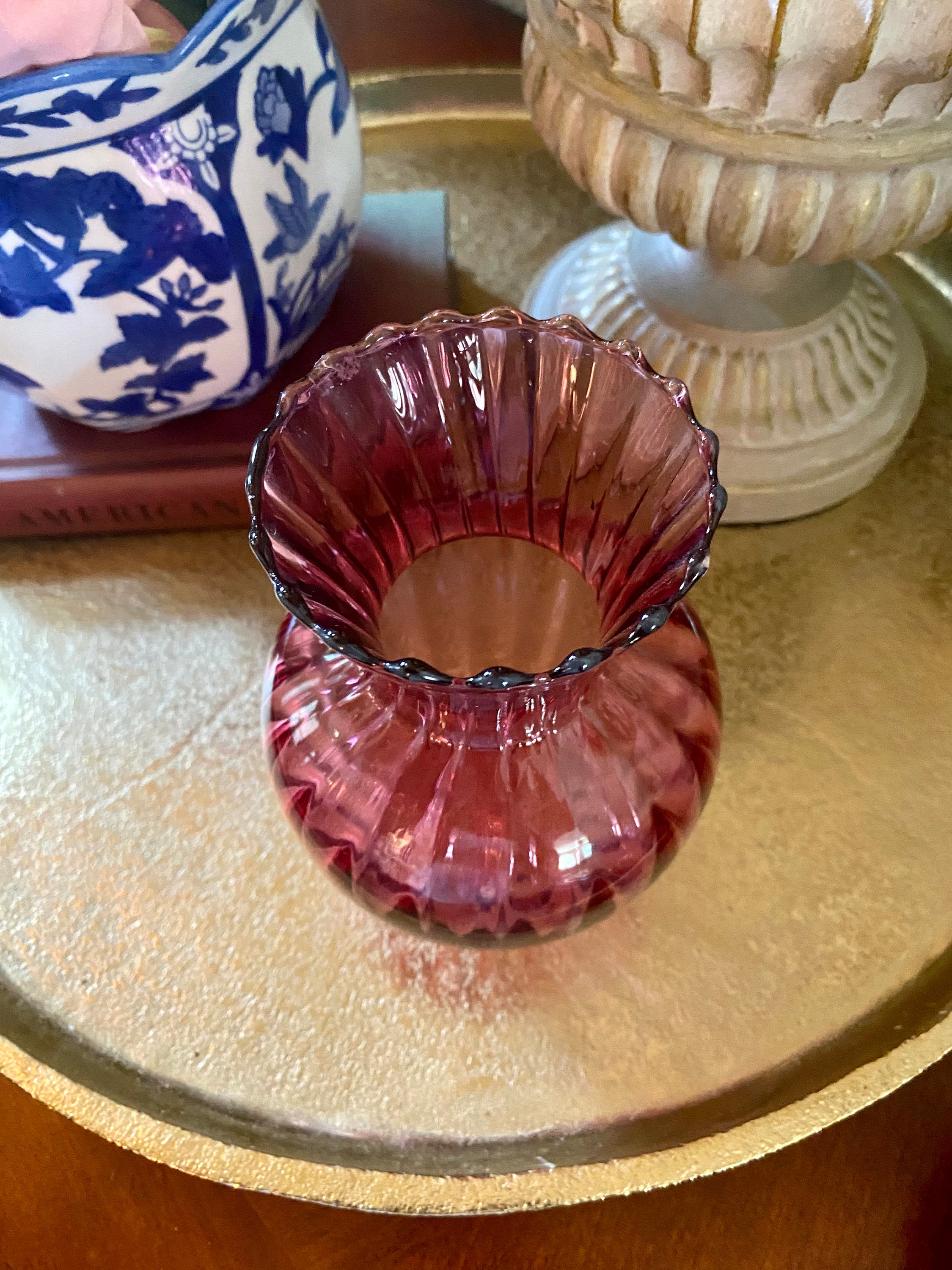 Pilgrim Glass Small Pink Vase Etsy