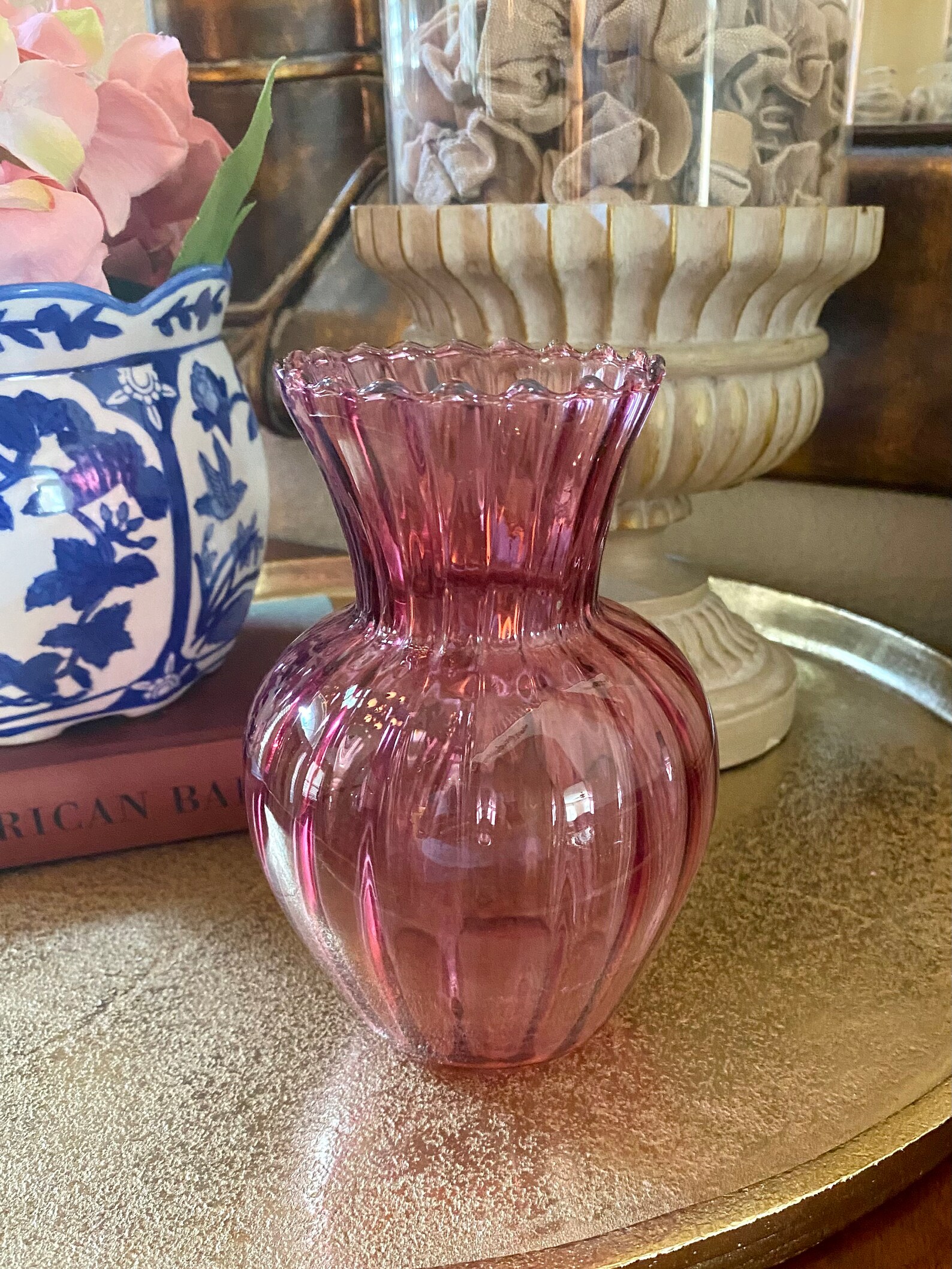 Pilgrim Glass Small Pink Vase Etsy