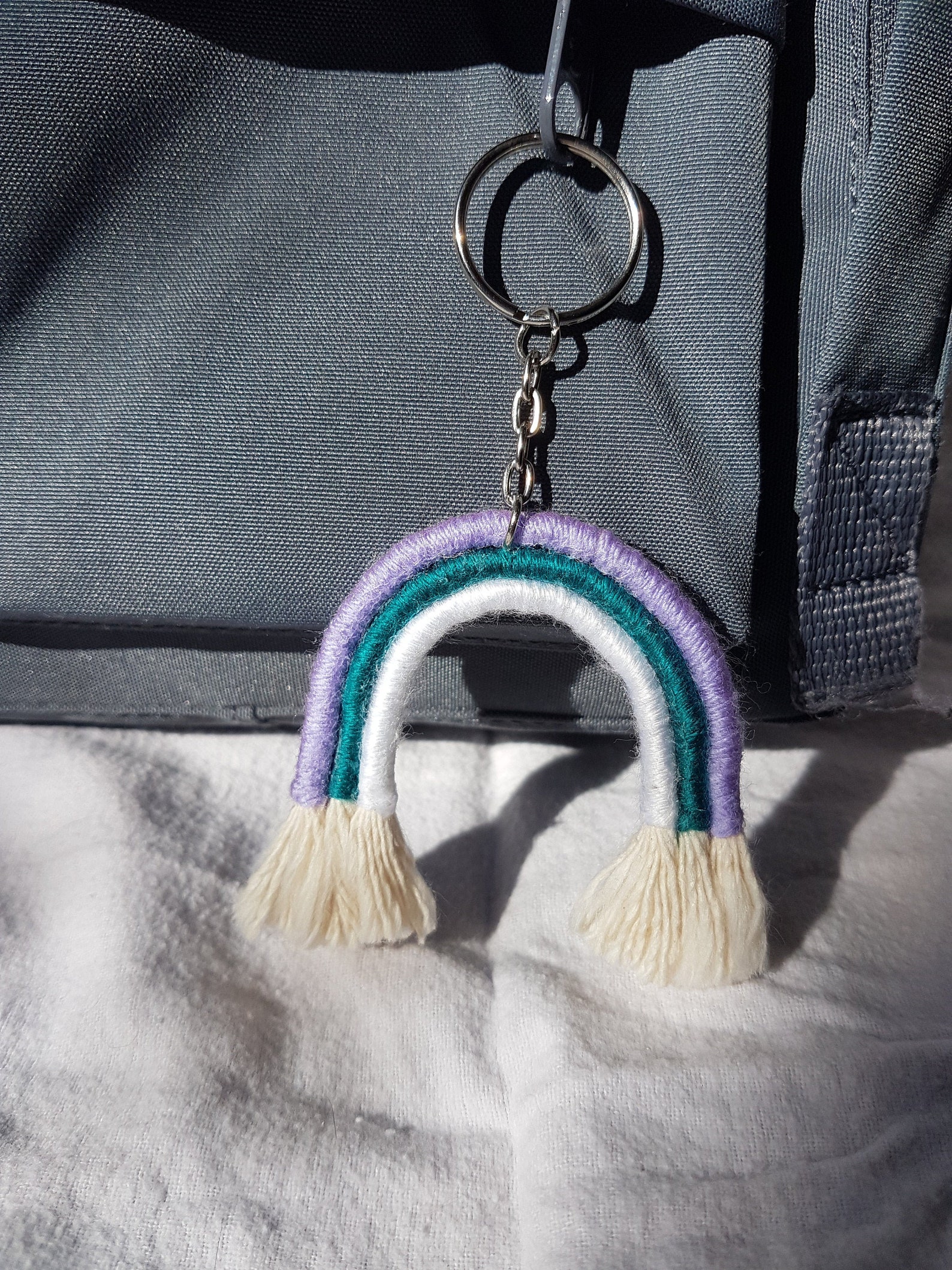 Macrame rainbow keychain | Etsy