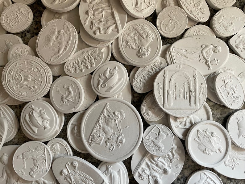 20 mixed plaster grand tour intaglios various sizes, bulk dealer lot image 1