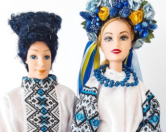 Gift for wedding and home decor, Ukrainian dolls in traditional handmade folk clothes, unique collectors gift handcrafted Ukrainian art doll