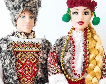 Handmade Ukrainian dolls in traditional folk attire perfect for playtime and home decor, unique handcrafted folk Ukrainian doll clothes