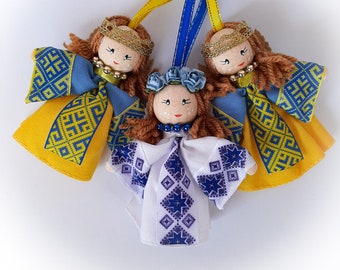 Ukrainian Easter angel handmade ornament, Angel handmade decorative Ukrainian doll keychain, Ukrainian angel handmade ornament pendant