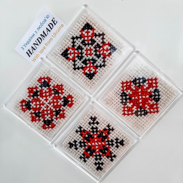 Magnets for refrigerators and boards handmade embroidered refrigerator magnets Ukrainian embroidered, Ukrainian national handmade embroidery