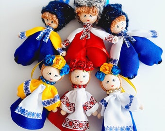 Ukrainian dolls handmade folk ornament gift Ukrainian holiday home decor folk decorations Ukrainian toys gift for friends Christmas ornament