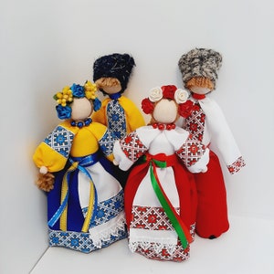 Gift decorative Ukrainian folk dolls in national clothes, Ukrainian ethnic dolls in motanka style Ukrainian handmade Cossack dolls gift idea