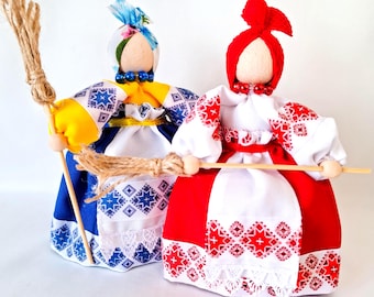 Handmade Ukrainian witch doll, Unique housewarming gift for home protection and good luck talisman