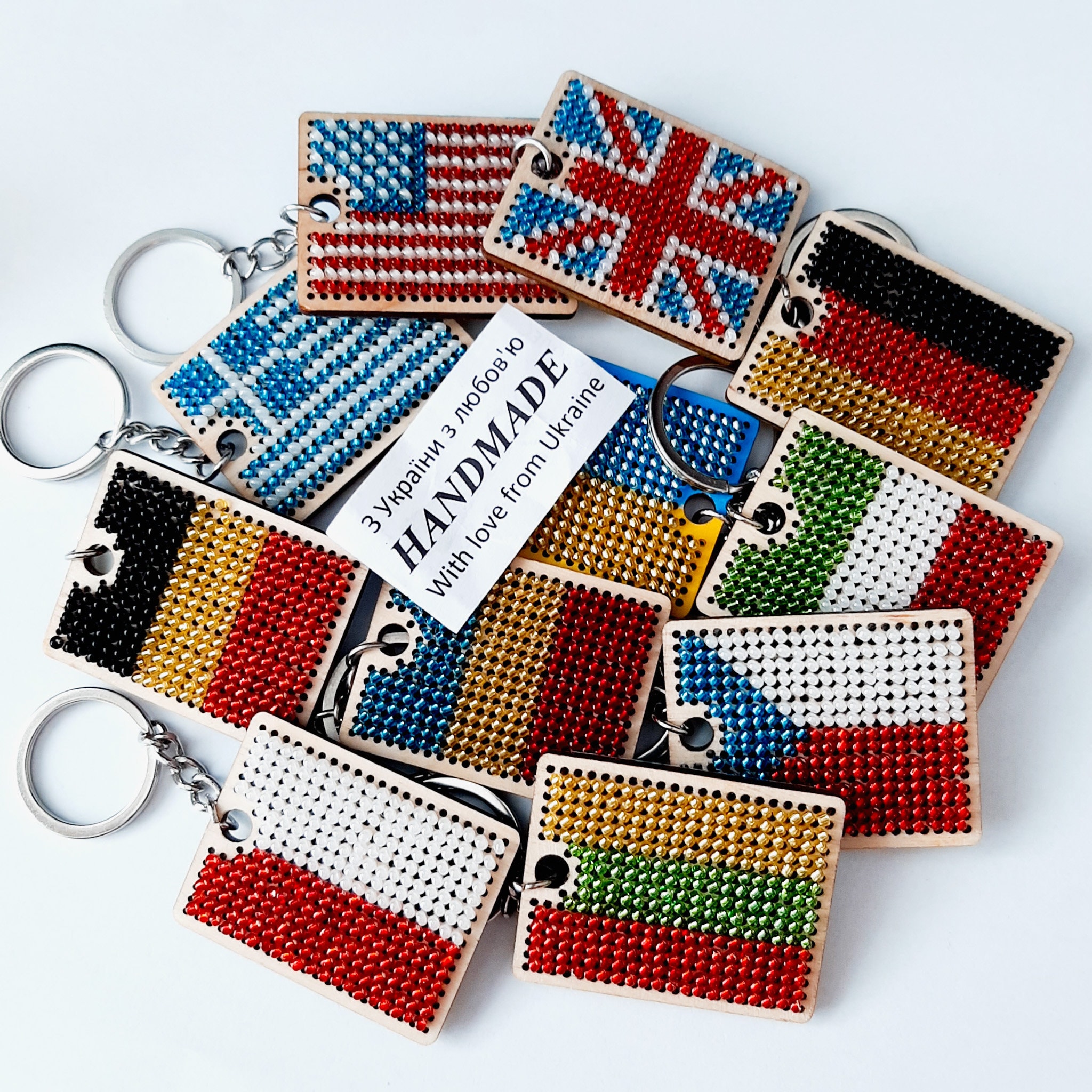 Romania Flag Keychain – Double-Sided Embroidered, Durable & Gift-Ready