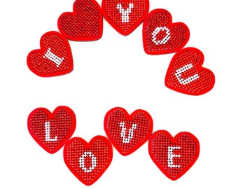 Custom embroidered Valentine’s Day fridge magnets - Personalized heart gifts for loved ones