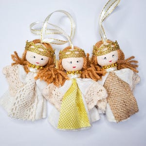 Regalo para bautizo, muñeco de ángel de la guarda hecho a mano, amuleto para el hogar y la familia, regalo para embarazadas, adornos navideños hechos a mano, muñeco de ángel