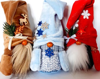 Handmade Scandinavian gnomes perfect Christmas favors gift for loved ones Gnomes for festive home and office Christmas decor soft toys gifts