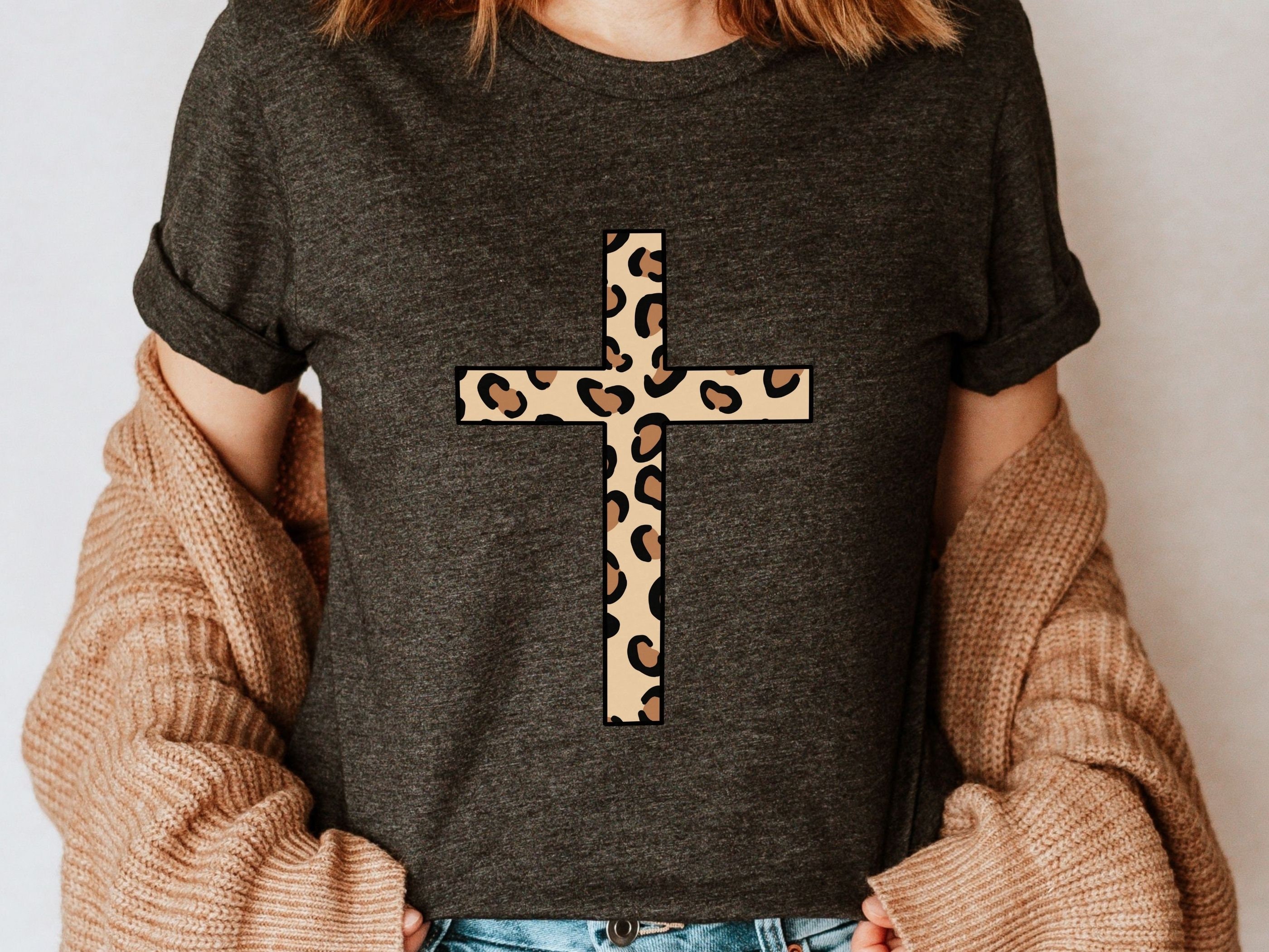 leopard cross shirt