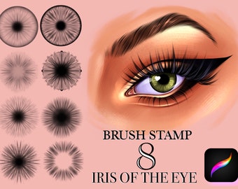 Procreate pupil iris of the eye brushes, procreate stamps, procreate brush