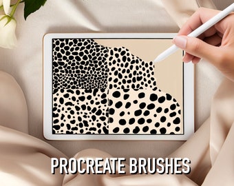 Animal print Procreate brush set Cheetah Dalmatian cow pattern, Animal Print Procreate Brushes