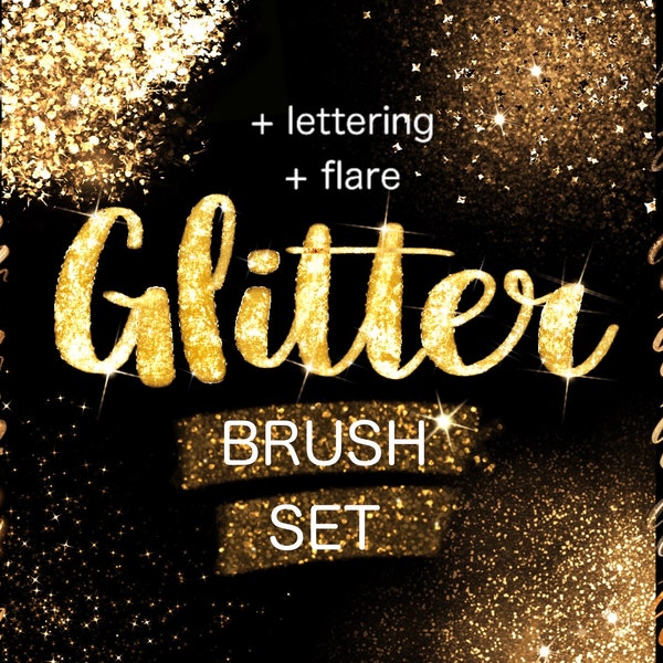 Procreate Glitter Brushes, Sparkly Glitter Brushes For Procreate, Procreate Brushes Sparkly Metallic Effect, Elegant Foil, Glitter Brush