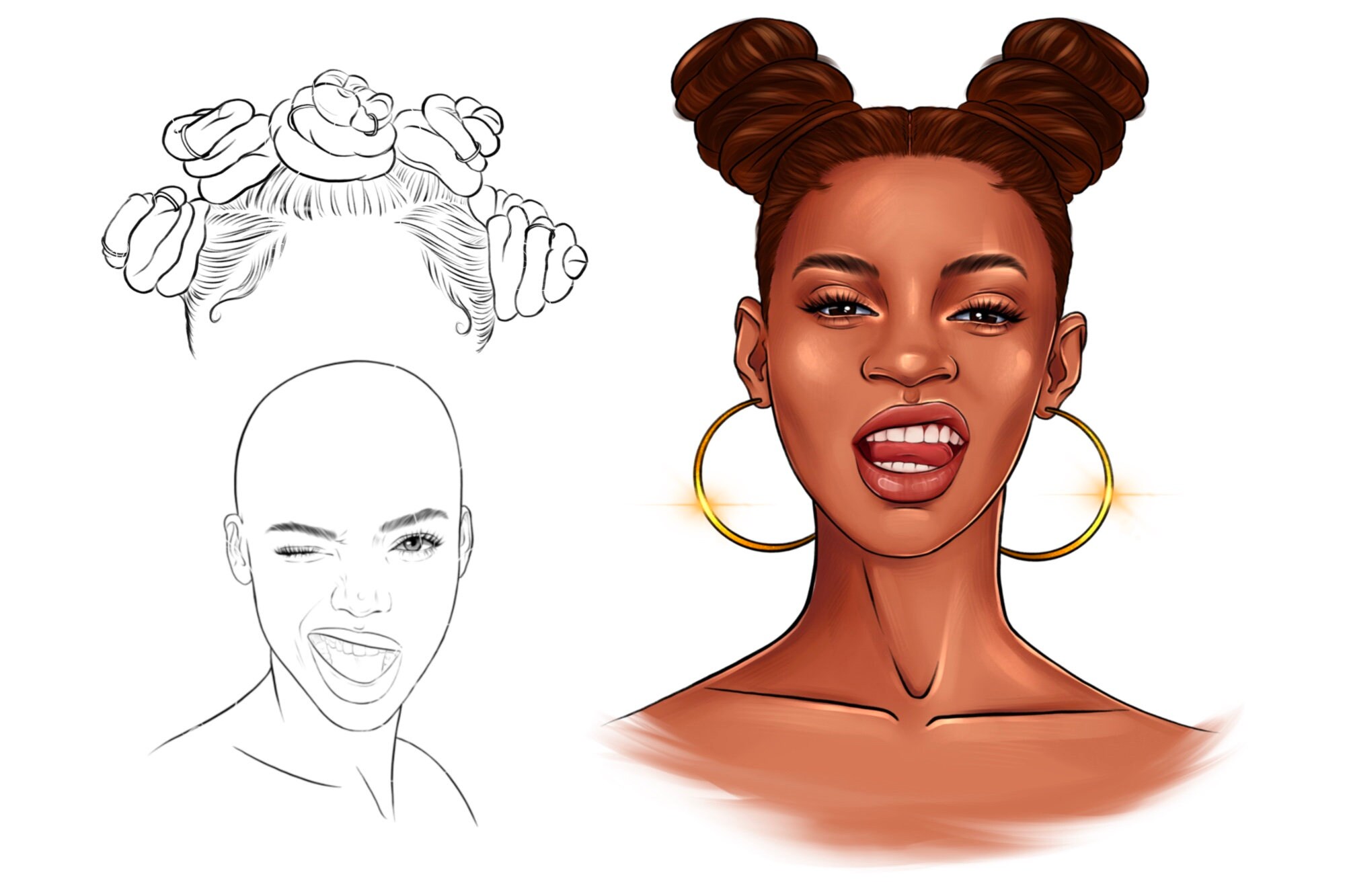 Procreate Face Hair Brushes, Afro Girl Procreate Stamps, Procreate Brush Face & Hair Etsy