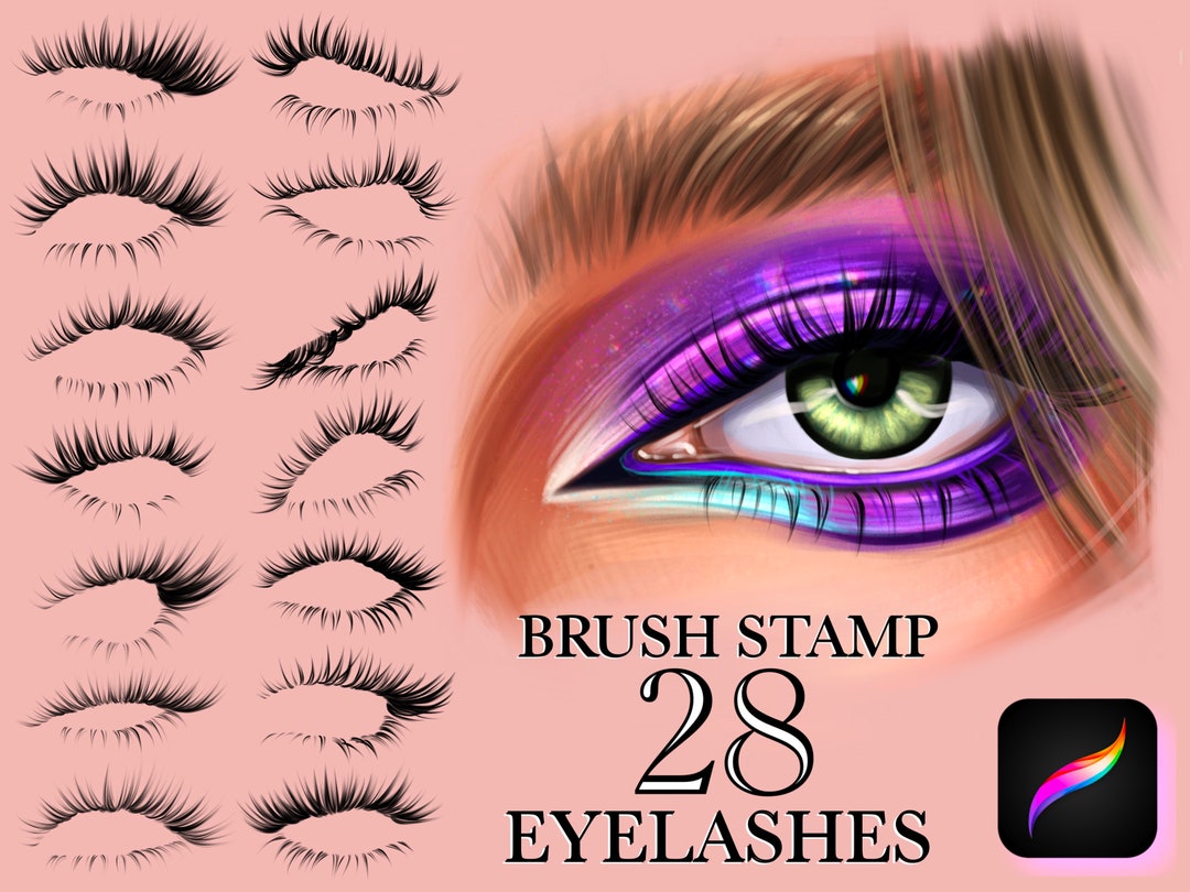 Procreate Eyelashes Brushes, Procreate Stamps, Procreate Brush (Instant