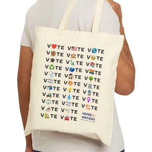 Borsa in tela con emoji di voto