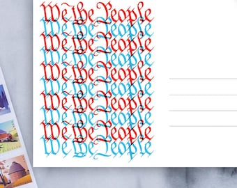 Postales para votantes de Nosotros el Pueblo: Compromiso cívico en blanco