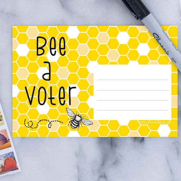 Bee A Voter Postcard - Blank Postcards For Voters