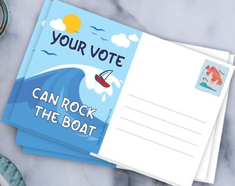 Blue Wave Voter Postcards - Your Vote Can Rock The Boat