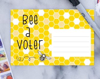 Bee A Voter Postcard - Blank Postcards For Voters