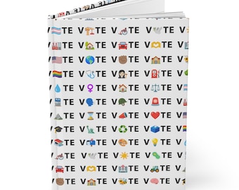 Vote Emoji Blank Hardcover Journal