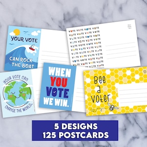 Voter Postcard Pack – 125 Postcards – 5 Popular Designs