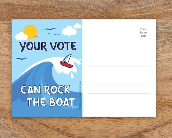 Blue Wave Voter Postcards - Your Vote Can Rock The Boat