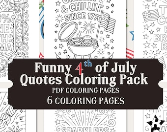 Funny 4th of July Coloring Pages: Patriotic Sassy Designs (PDF Printable & PNG Pages)