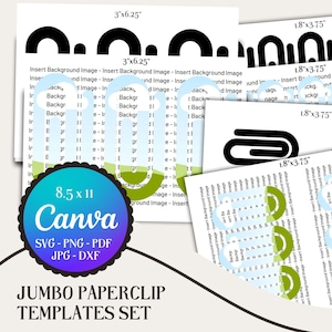 Plantilla de clip gigante: paquete de marcadores SVG editables de Canva (descarga digital)