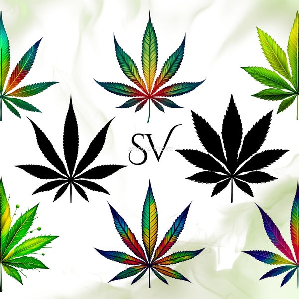 Marijuana Leaf Clipart, Weed Leaf PNG, Weed PNG Bundle, Weed Leaves, Weed PNG Designs for Crafting, Jpg, Pdf