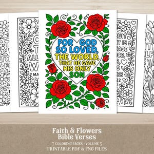 Floral Bible Verse Coloring Pages: Christian Scripture Art (PDF Download)