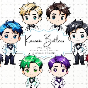 Butler clipart kawaii butler png anime host guy in smoking png voor schattig anime craft of scrapbooking project cute guy clipart illustratie