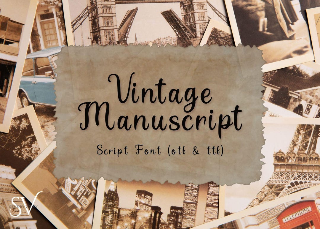 Vintage Manuscript Font: Elegant Antique Script - Canva Friendly (OTF ...
