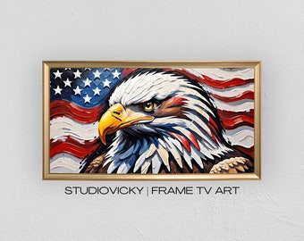 American Bald Eagle Frame TV Art | Sunset Tv Frame Art | 4k Frame Tv Art | TV Frame Art | Frame Tv Art Nature | Patriotic Home Decor