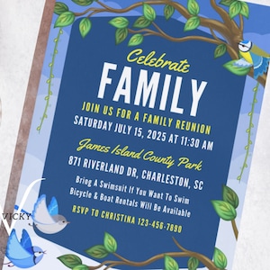 Family Tree Reunion Invitation: Summer Party Canva Template