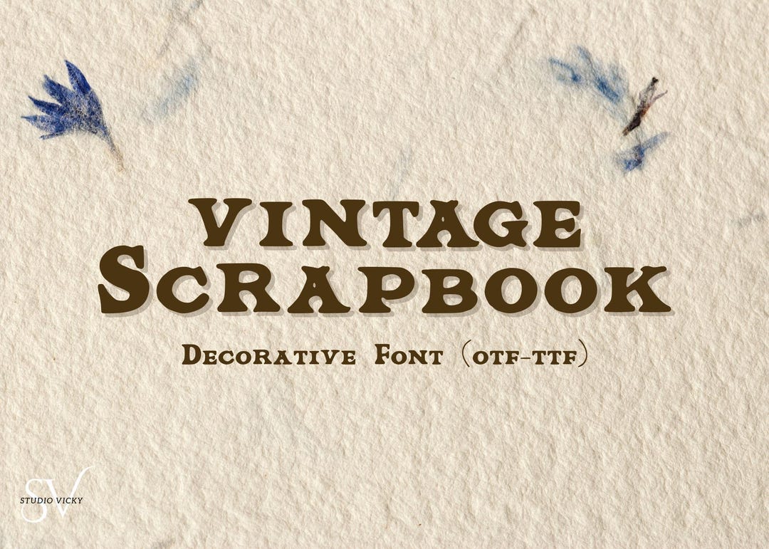 Vintage Scrapbook Font OTF and TTF Decorative Font in Bubble Fonts for ...