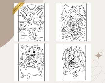 Kawaii Cryptid Coloring Pages: Cozy Goth Legends (PDF Printable Set