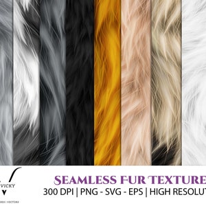 Animal Fur Texture Seamless Pattern: PNG SVG Clipart (Digital Download)
