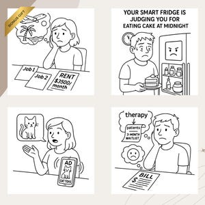 First World Problems Coloring Book: Adult & Kids Printable Pages (PDF) /w Bonus