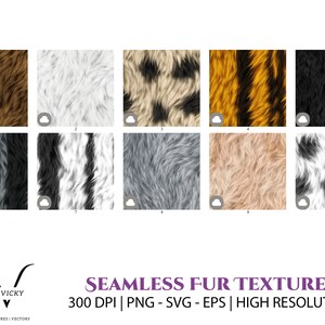 Animal Fur Texture Seamless Pattern: PNG SVG Clipart (digital Download ...