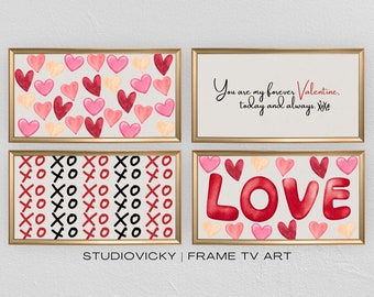Valentine Hearts Frame TV Art Set | Valentine Frame Tv Art | 4k Frame Tv Art | TV Frame Art | Valentine Desktop Wallpaper Backgrounds