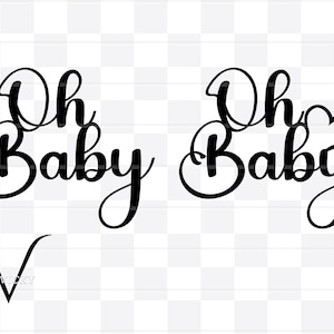 Oh Baby PNG Clipart for Craft Baby Shower Welcome Baby PNG Design for Crafting Party Favor Cupcake Topper or Baby Shower Sticker Texture