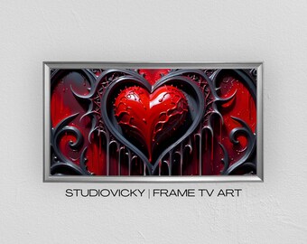 Dripping Gothic Heart Frame TV Art | Valentine Frame Tv Art | 4k Frame Tv Art | TV Frame Art | Valentine Desktop Wallpaper Backgrounds