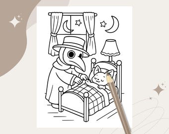 Spooky Cuties Coloring Pages: Cozy Halloween Kawaii Art (PDF Download)