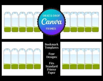 Bookmark Templates: Canva Editable Bookmark SVG 4 Pack Bundle (Digital Download)