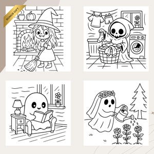 Spooky Cuties Coloring Book: Cozy Halloween Kawaii Pages (PDF Download)